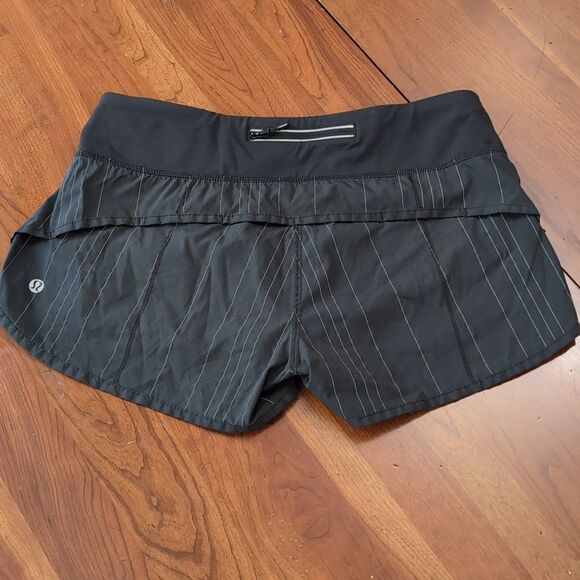 Lululemon Run Speed Short Reflective-Black Sz 6 - Picture 4 of 10